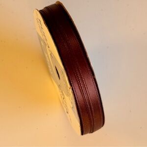 1/4” Brown Satin Craft Ribbon Spool